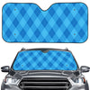 Ocean Blue Argyle Pattern Print Car Windshield Sun Shade