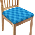 Ocean Blue Argyle Pattern Print Chair Cushion Cover