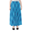 Ocean Blue Argyle Pattern Print Chiffon Maxi Skirt