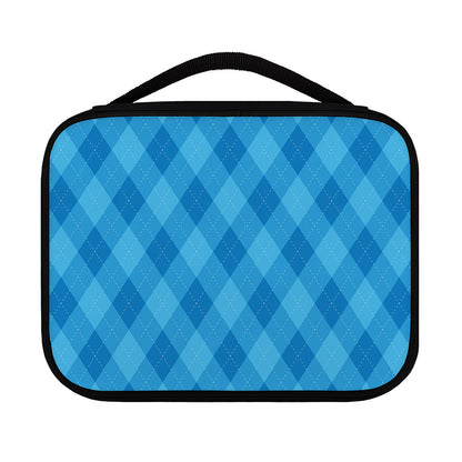 Ocean Blue Argyle Pattern Print Classic Bible Case