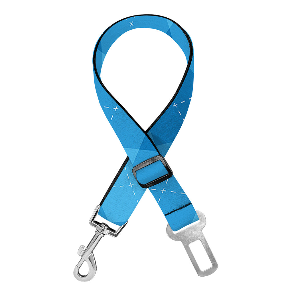 Ocean Blue Argyle Pattern Print Dog Seat Belt