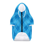 Ocean Blue Argyle Pattern Print Dog Zip Up Hoodie