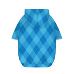 Ocean Blue Argyle Pattern Print Dog Zip Up Hoodie