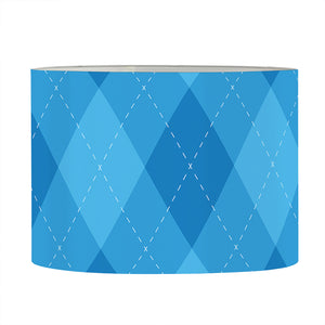 Ocean Blue Argyle Pattern Print Drum Lamp Shade