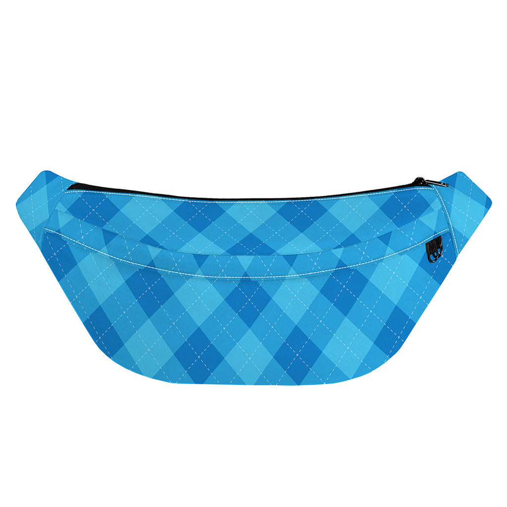 Ocean Blue Argyle Pattern Print Fanny Pack