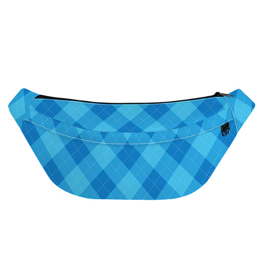 Ocean Blue Argyle Pattern Print Fanny Pack