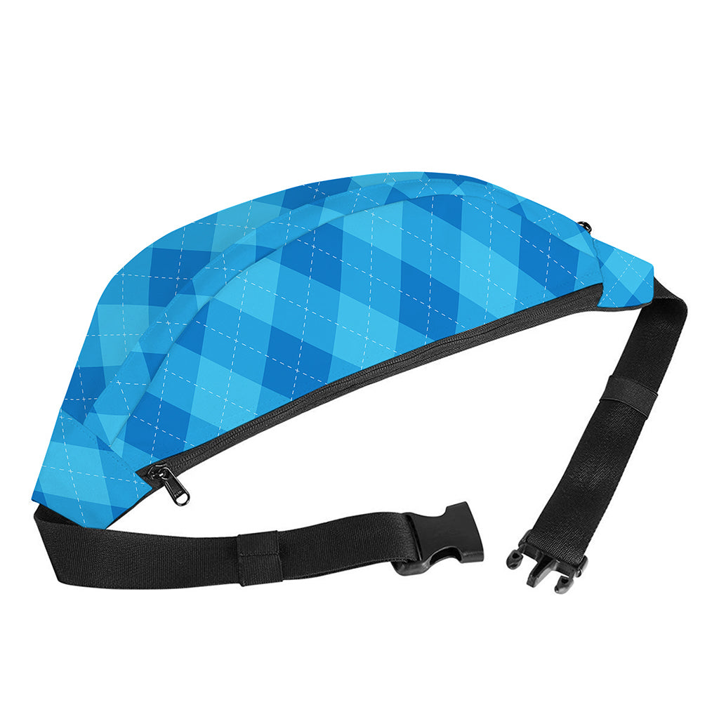 Ocean Blue Argyle Pattern Print Fanny Pack
