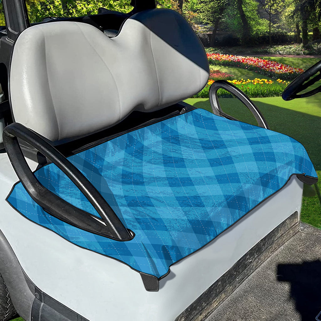 Ocean Blue Argyle Pattern Print Golf Cart Seat Cover