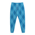 Ocean Blue Argyle Pattern Print Jogger Pants