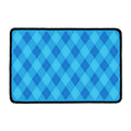 Ocean Blue Argyle Pattern Print Kitchen Mat