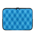 Ocean Blue Argyle Pattern Print Laptop Sleeve
