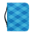Ocean Blue Argyle Pattern Print Leather Bible Cover