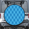 Ocean Blue Argyle Pattern Print Leather Spare Tire Cover