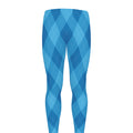 Ocean Blue Argyle Pattern Print Men's Leggings