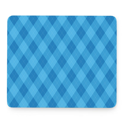 Ocean Blue Argyle Pattern Print Mouse Pad