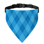 Ocean Blue Argyle Pattern Print Over The Collar Dog Bandana