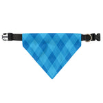 Ocean Blue Argyle Pattern Print Over The Collar Dog Bandana