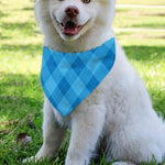 Ocean Blue Argyle Pattern Print Over The Collar Dog Bandana