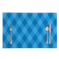 Ocean Blue Argyle Pattern Print Placemat