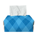 Ocean Blue Argyle Pattern Print Rectangle Tissue Box Cover