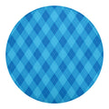 Ocean Blue Argyle Pattern Print Round Blanket