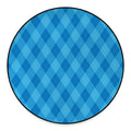 Ocean Blue Argyle Pattern Print Round Floor Mat