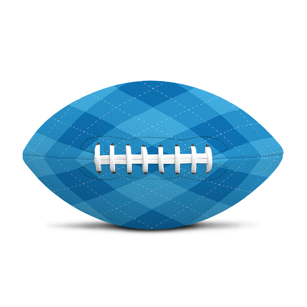 Ocean Blue Argyle Pattern Print Rugby Ball