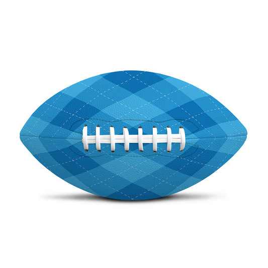 Ocean Blue Argyle Pattern Print Rugby Ball