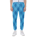 Ocean Blue Argyle Pattern Print Scuba Joggers