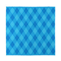 Ocean Blue Argyle Pattern Print Silk Bandana