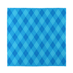 Ocean Blue Argyle Pattern Print Silk Bandana