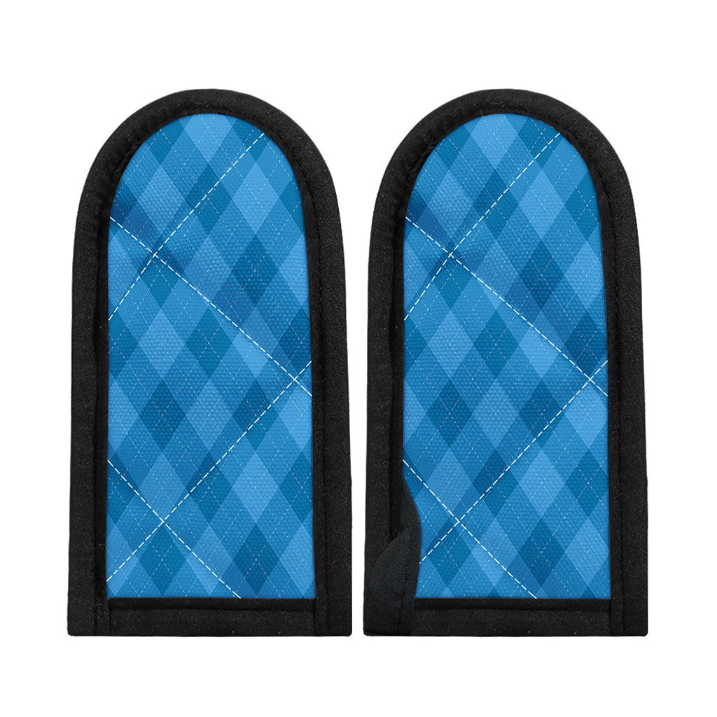 Ocean Blue Argyle Pattern Print Skillet Handle Cover