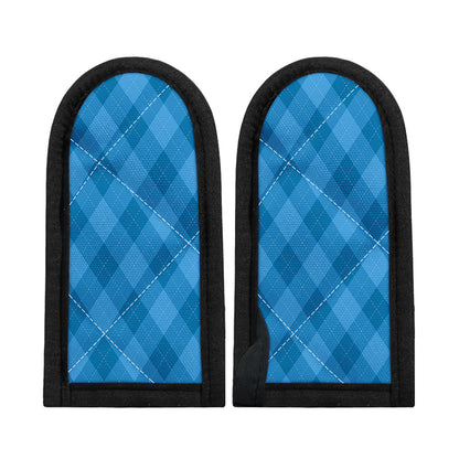 Ocean Blue Argyle Pattern Print Skillet Handle Cover