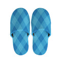 Ocean Blue Argyle Pattern Print Slippers