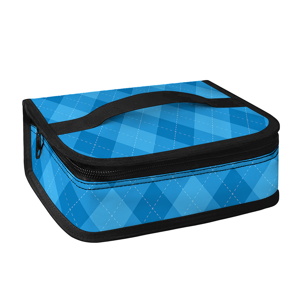 Ocean Blue Argyle Pattern Print Small Lunch Bag