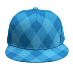 Ocean Blue Argyle Pattern Print Snapback Cap