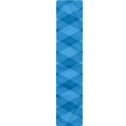 Ocean Blue Argyle Pattern Print Table Runner
