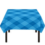 Ocean Blue Argyle Pattern Print Tablecloth