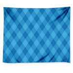 Ocean Blue Argyle Pattern Print Tapestry