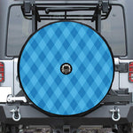 Ocean Blue Argyle Pattern Print Tire Cover With Camera Hole