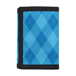 Ocean Blue Argyle Pattern Print Trifold Wallet