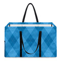 Ocean Blue Argyle Pattern Print Utility Tote Bag