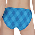 Ocean Blue Argyle Pattern Print Women's Panties