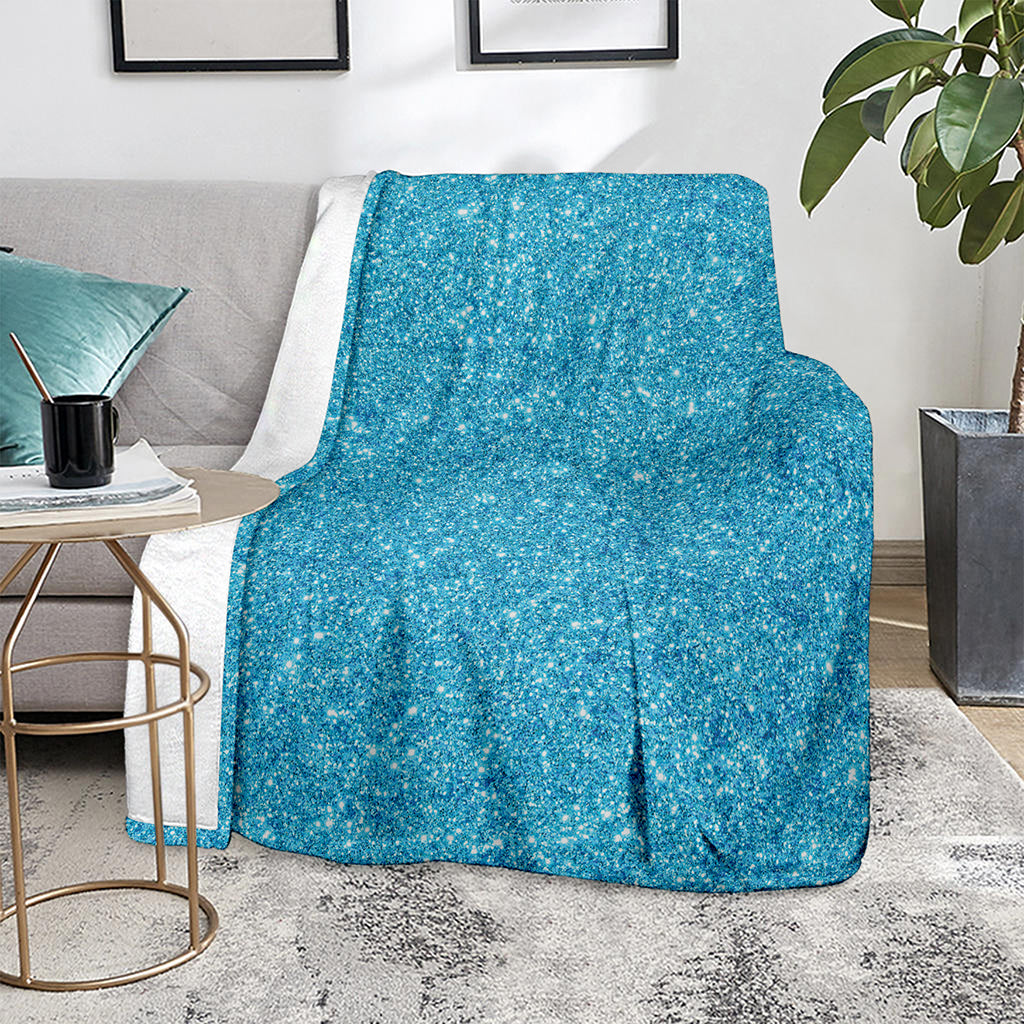 Ocean Blue (NOT Real) Glitter Print Blanket