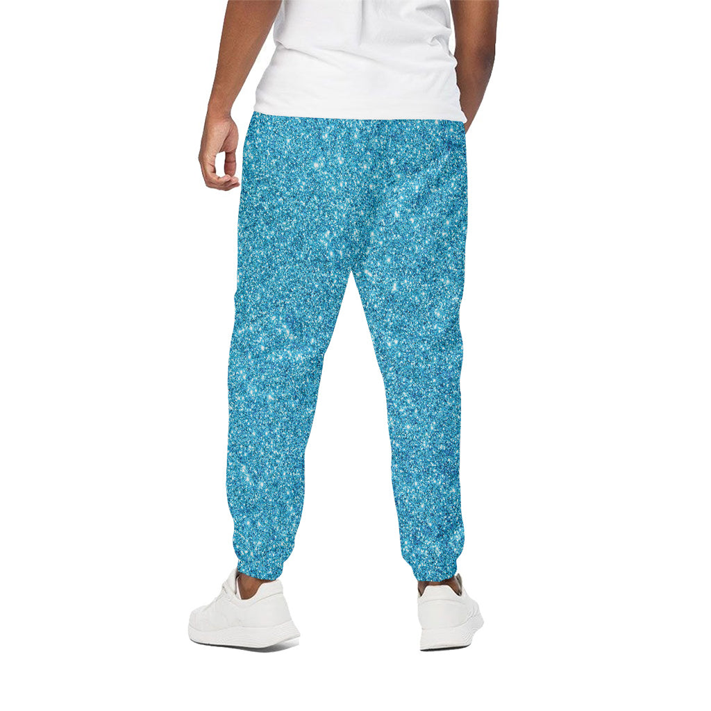 Ocean Blue Glitter Artwork Print (NOT Real Glitter) Cotton Pants