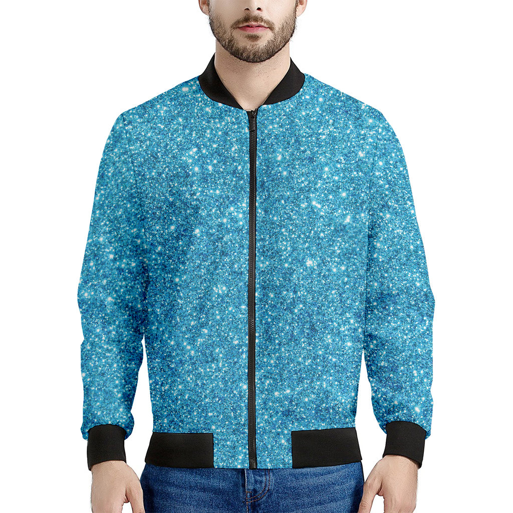 Ocean Blue Glitter Artwork Print (NOT Real Glitter) Men's Bomber Jacket