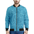 Ocean Blue (NOT Real) Glitter Print Men's Bomber Jacket
