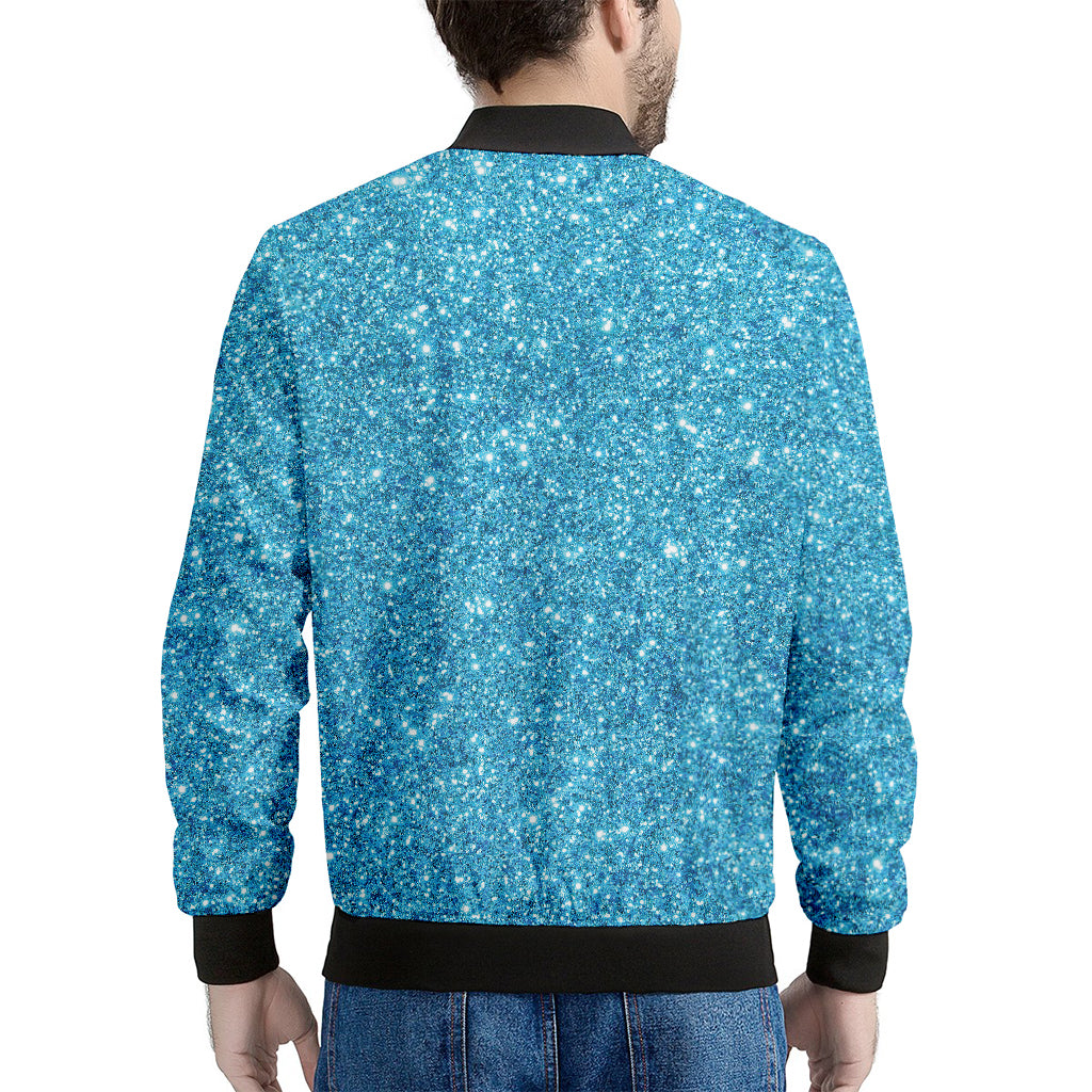 Ocean Blue Glitter Artwork Print (NOT Real Glitter) Men's Bomber Jacket