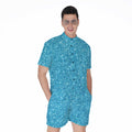 Ocean Blue (NOT Real) Glitter Print Men's Romper