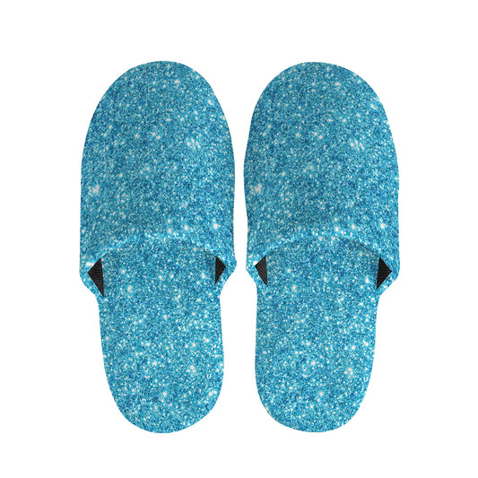 Ocean Blue Glitter Artwork Print (NOT Real Glitter) Slippers